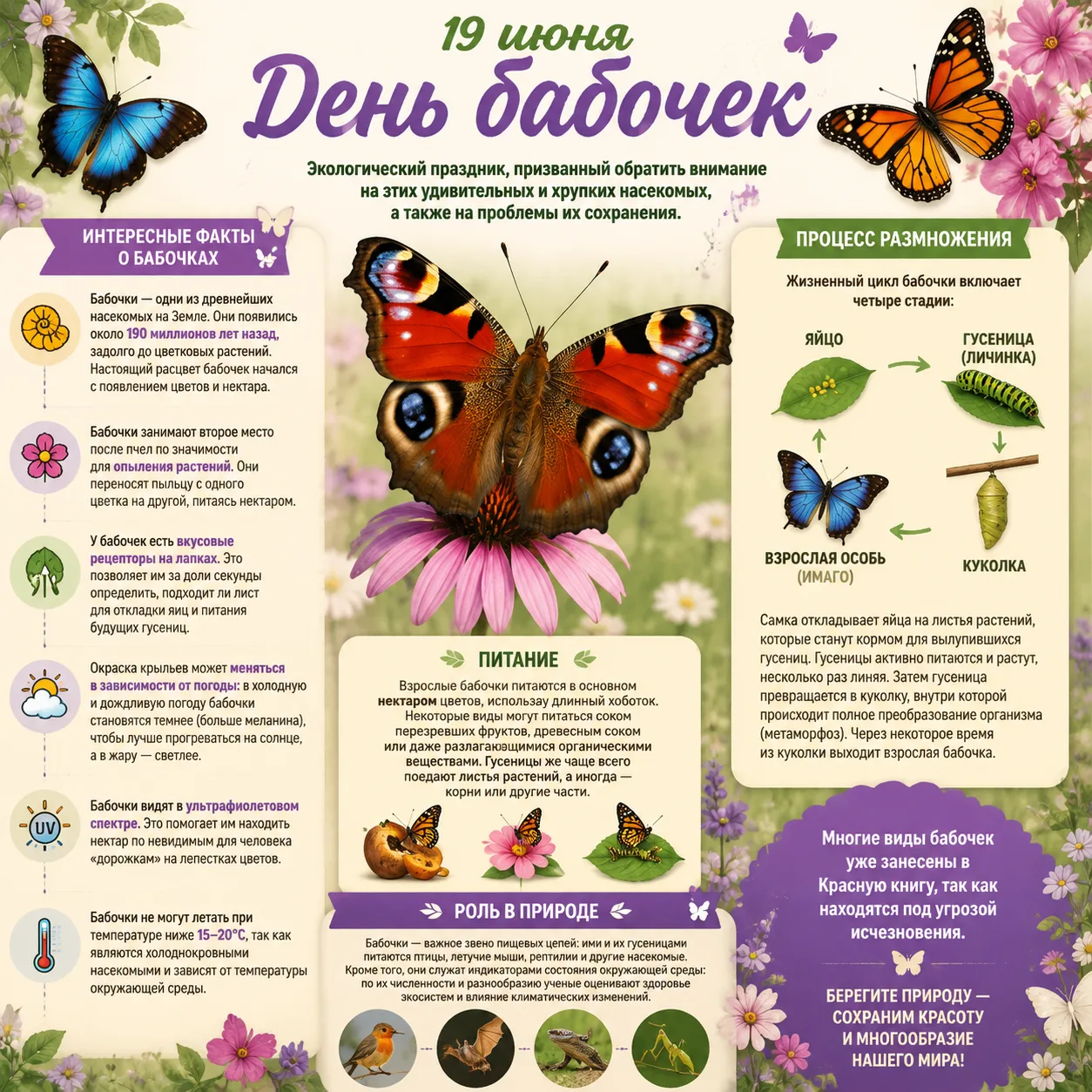 ‎19 июня - Международный день бабочек! 🦋
‎
‎Сегодня мы отмечаем один из самых красивых и хрупких пр