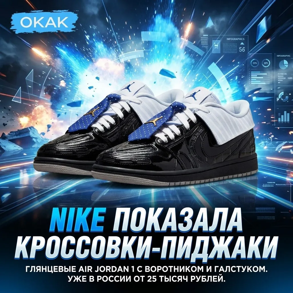 👕👟 Nike показала КРОССОВКИ-ПИДЖАКИ.

Глянцевые Air Jordan 1 Low Method of Make V3 с воротником руб