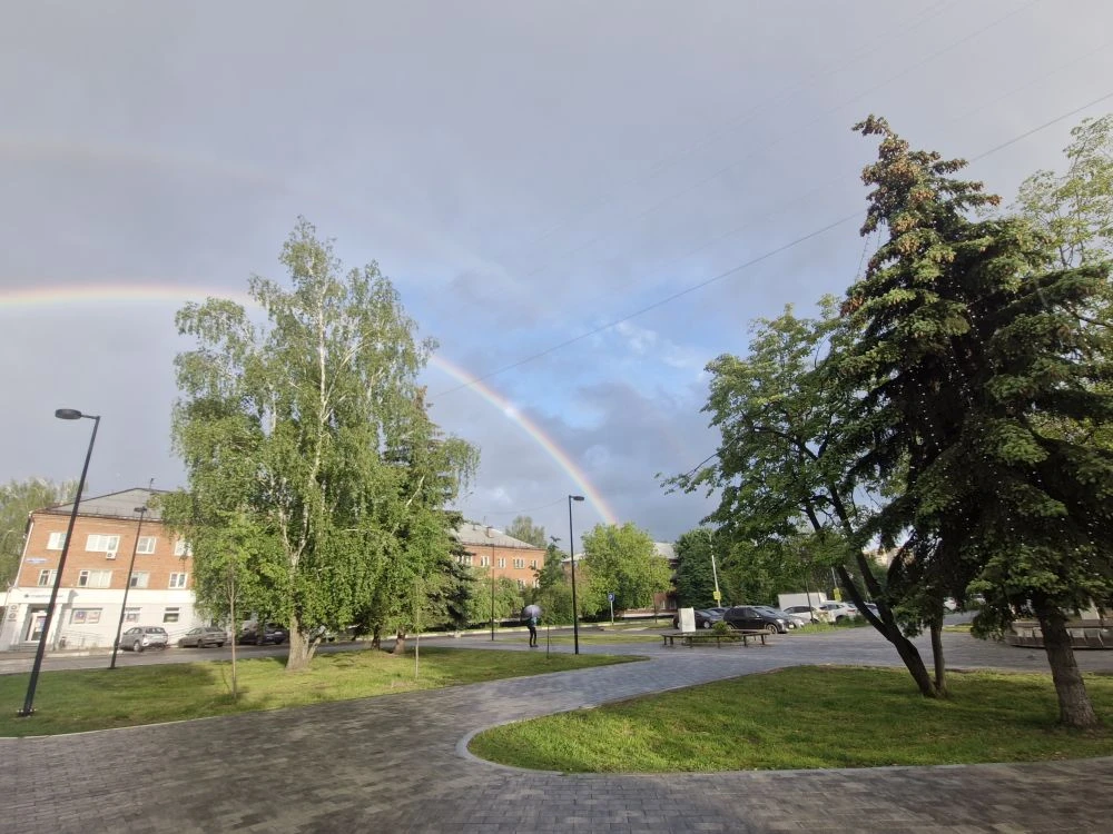 Двойная 🌈 над Ступино. Красиво.