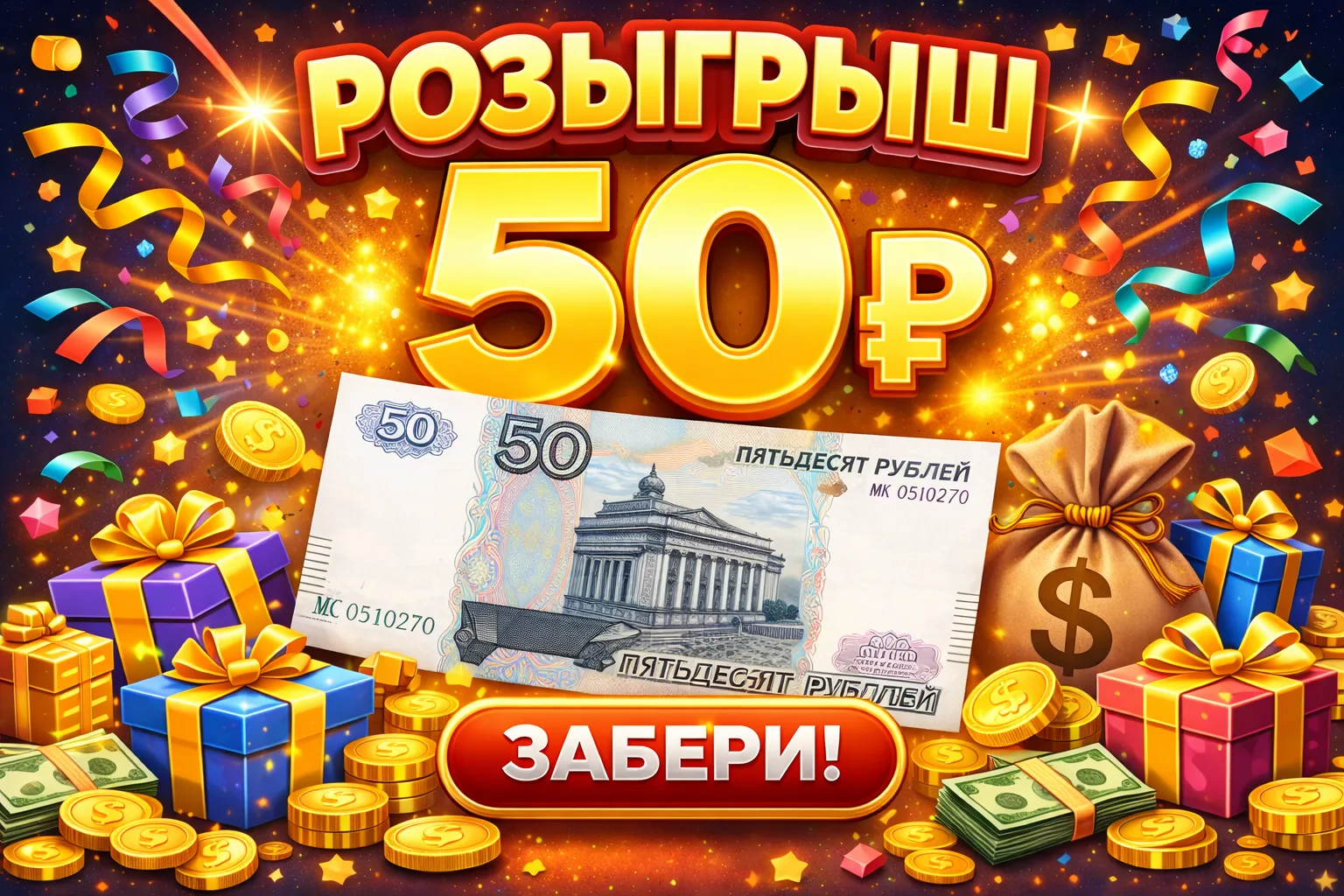 ✅ Розыгрыш 50 РУБЛЕЙ! Чтобы участвовать нужно:
1. Подписаться на ❗СПОНСОРА❗
2. Подписаться на ❗СПОНС