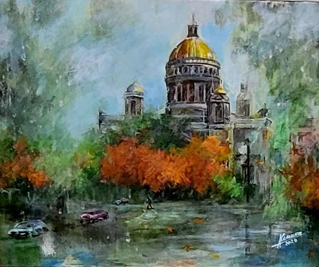 👩‍🎨 Три картины о Петербурге — каждый увидел его по-своему:

1️⃣ «Дождливый день» — художник Алла 
