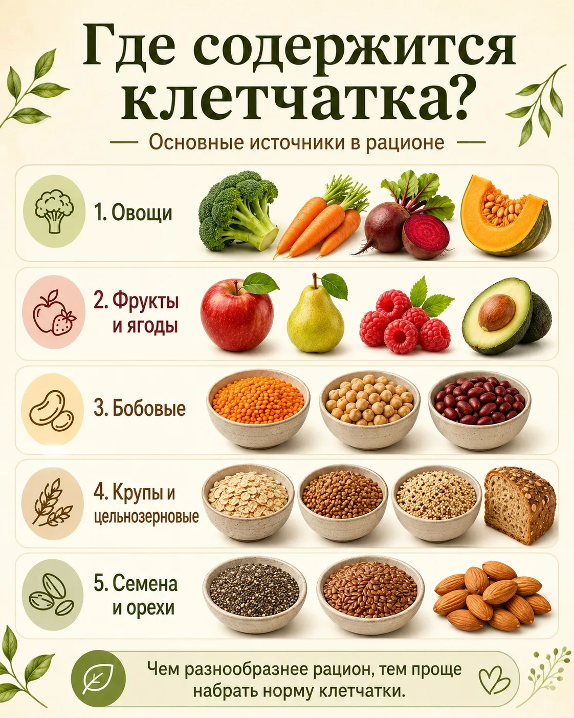 Почему важно следить за клетчаткой? 👀
Потому что клетчатка — это не только про работу кишечника 😅
