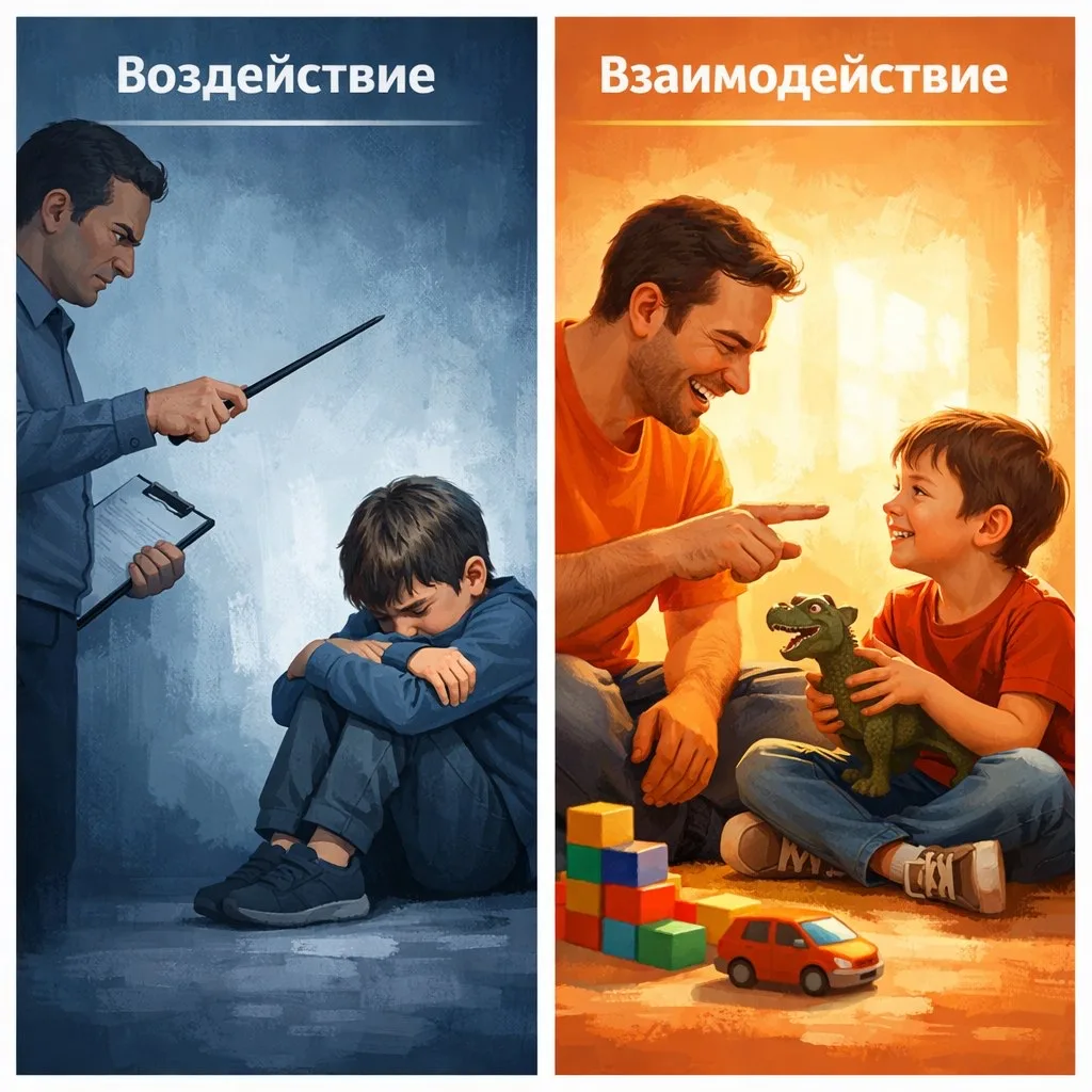 🤔 Воспитание ребёнка — это воздействие или взаимодействие?

Многие родители полагаются на контроль 
