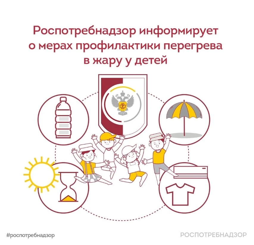 Меры профилактики перегрева в жару у детей

☀️ Роспотребнадзор информирует, что в жаркую погоду необ