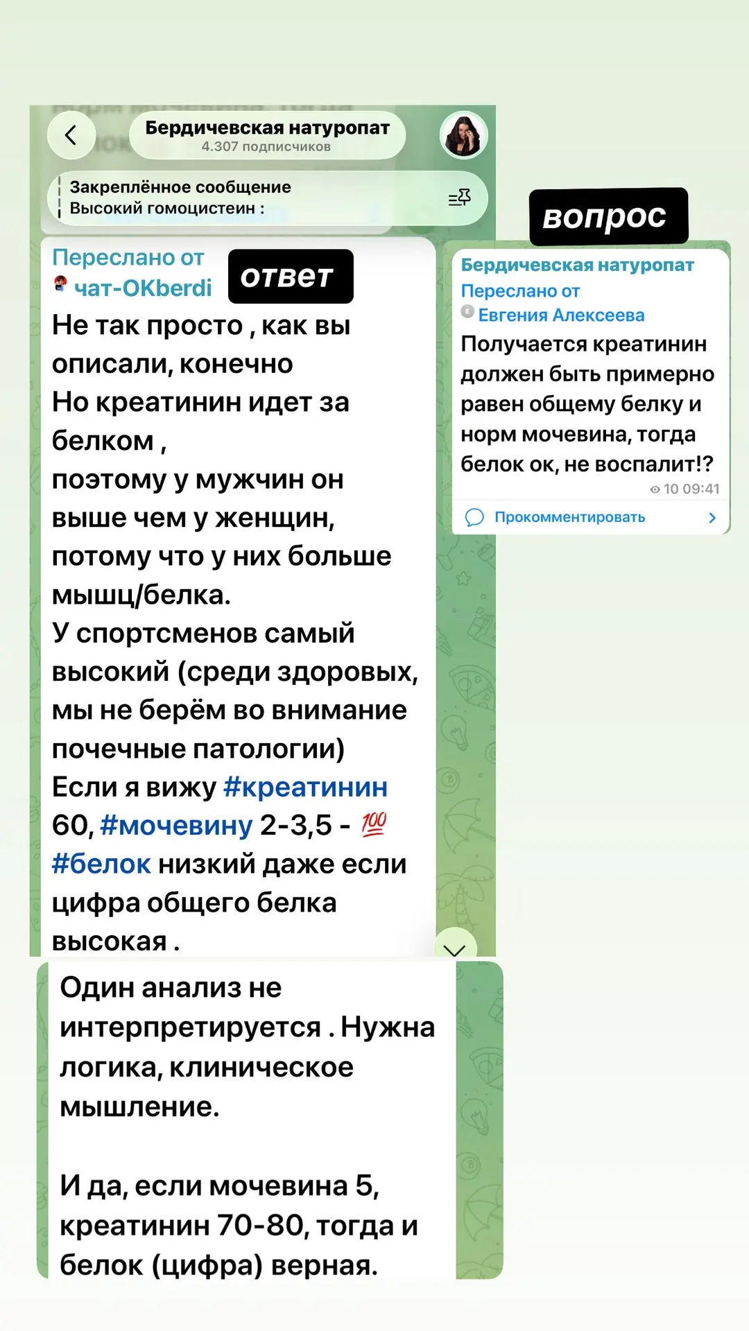 #белок #мочевина #креатинин