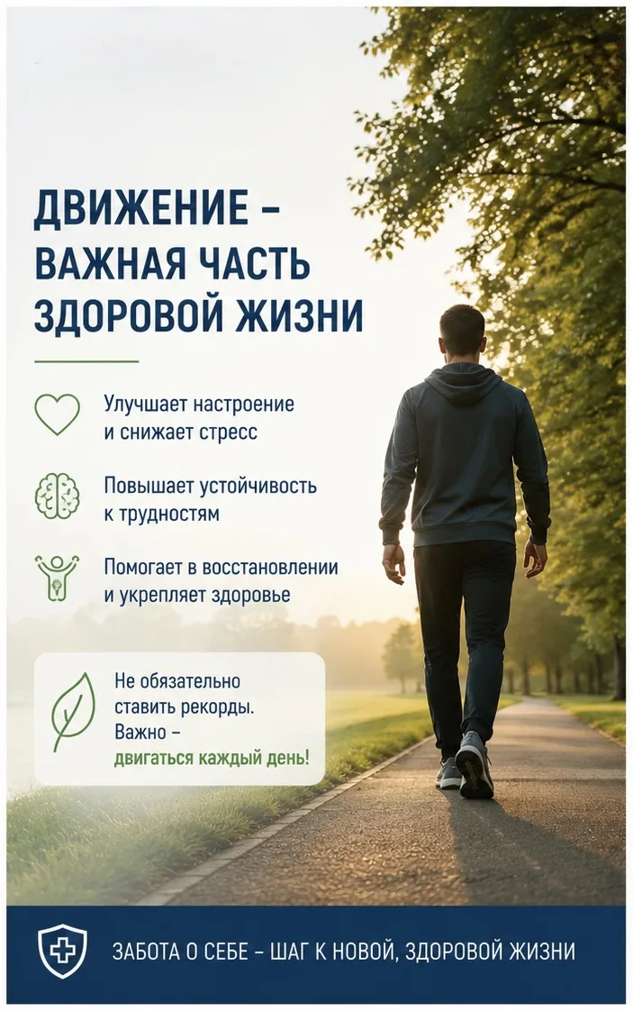 🚶‍♂️ Движение — важная часть здоровой жизни

Физическая активность играет значительную роль не толь