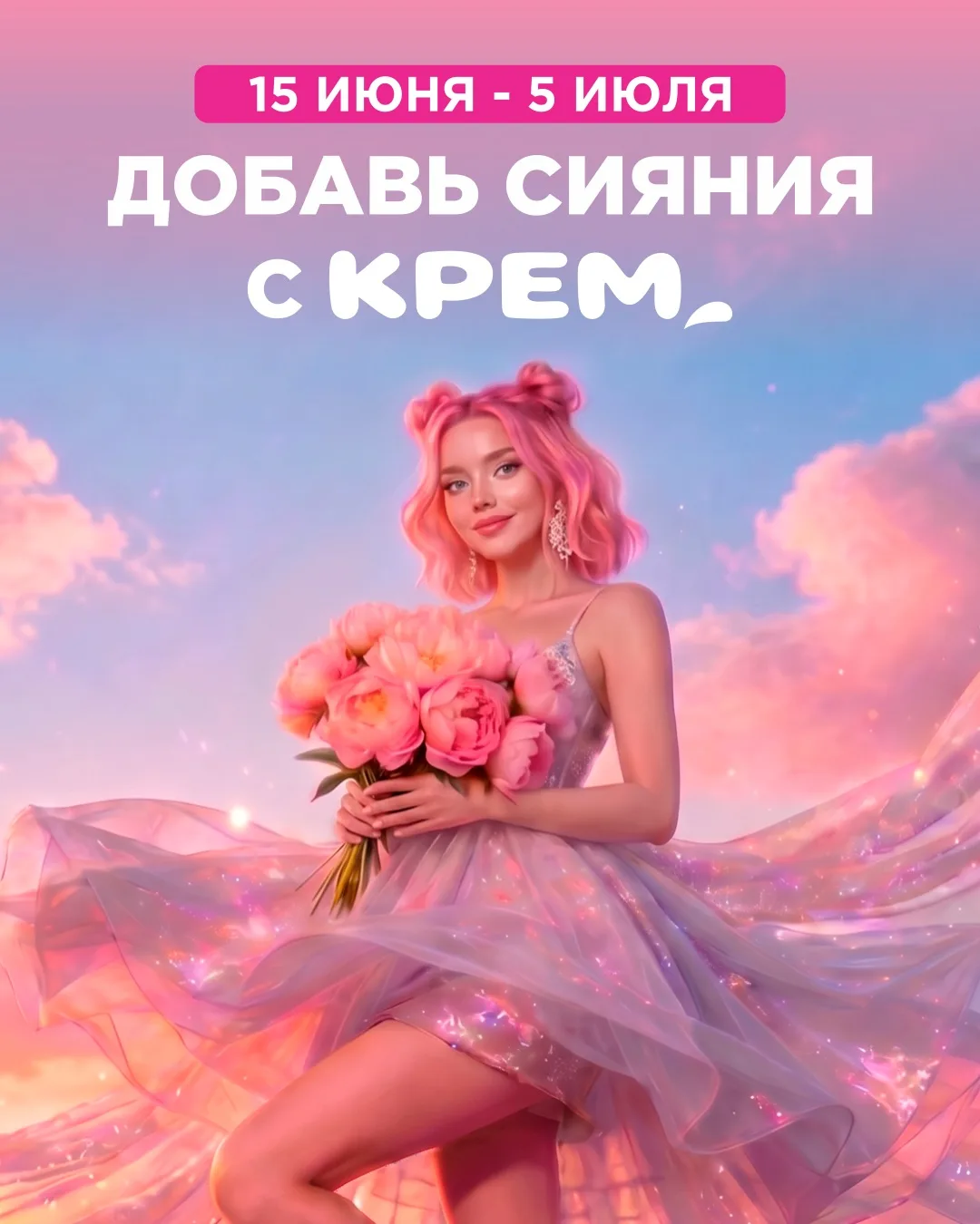 Сияй этим летом вместе с КРЕМ✨

Успей купить по акции до 5 июля: 
 
- Вся декоративная косметика до 