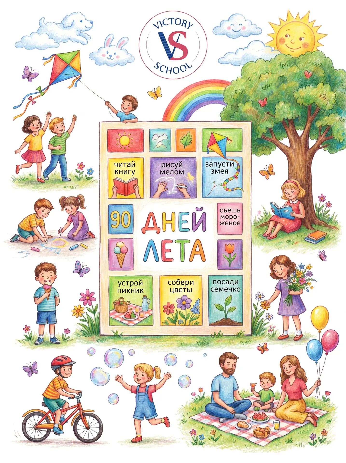 ☀️ 90 дней лета — 90 идей для детей и родителей!⁣⁣⠀
⁣⁣⠀
Часто в начале июня мы строим большие планы,