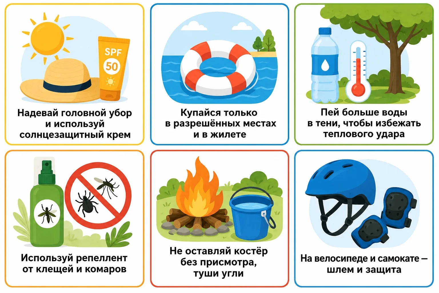 ☀️ Лето в самом разгаре, а это значит: солнце, походы, речка, велосипеды и… риски, о которых лучше п