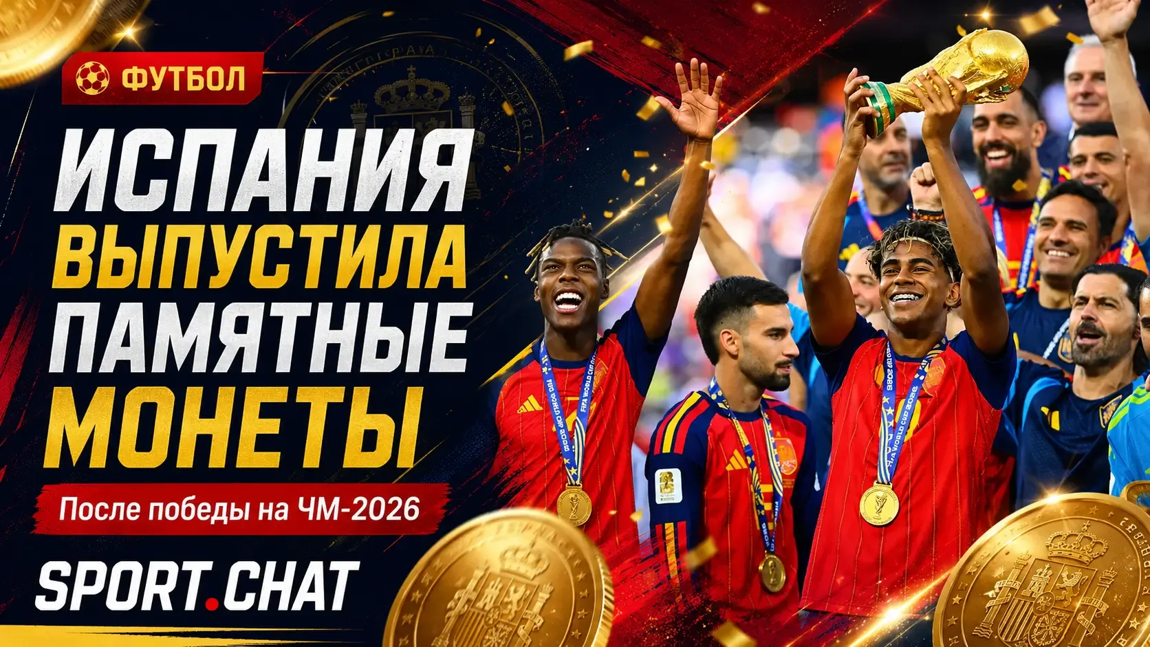 В Испании выпустили памятные монеты после победы на чемпионате мира 2026 года