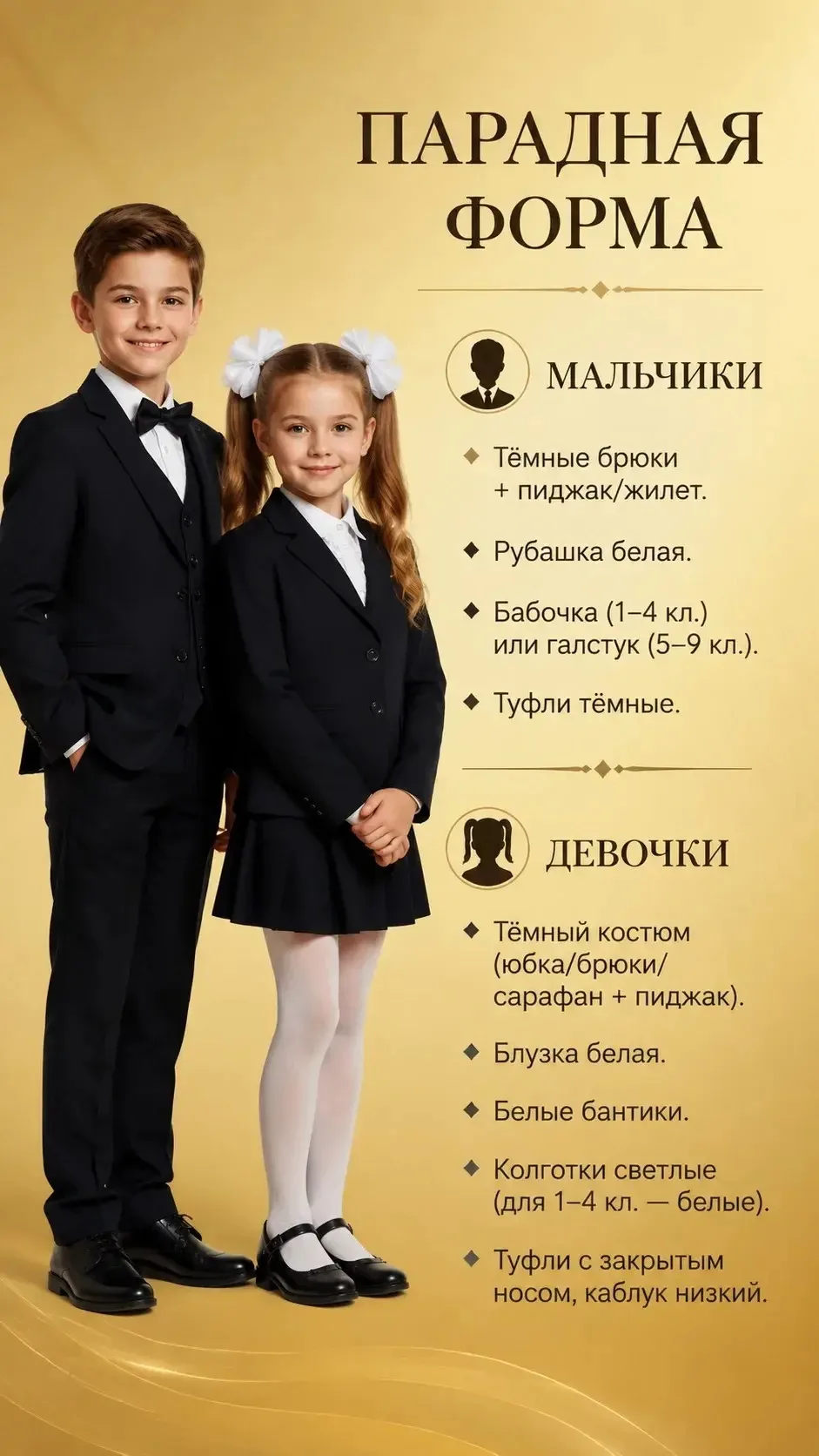 Уважаемые родители!

Совсем скоро новый учебный год, и мы хотим напомнить вам о требованиях к школьн
