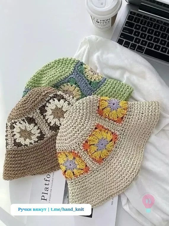 🧶 Панама из мотивов крючком