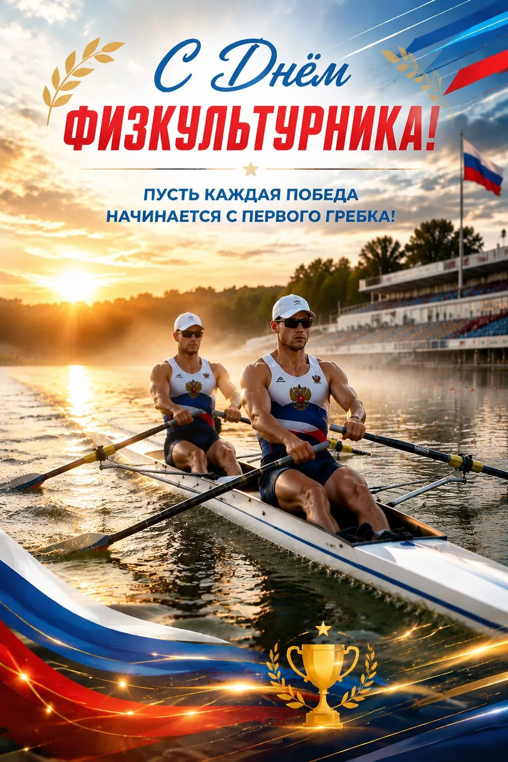 ГБУ ДО КК "СШОР гребного спорта" поздравляет всех с Днем физкультурника! 🎉