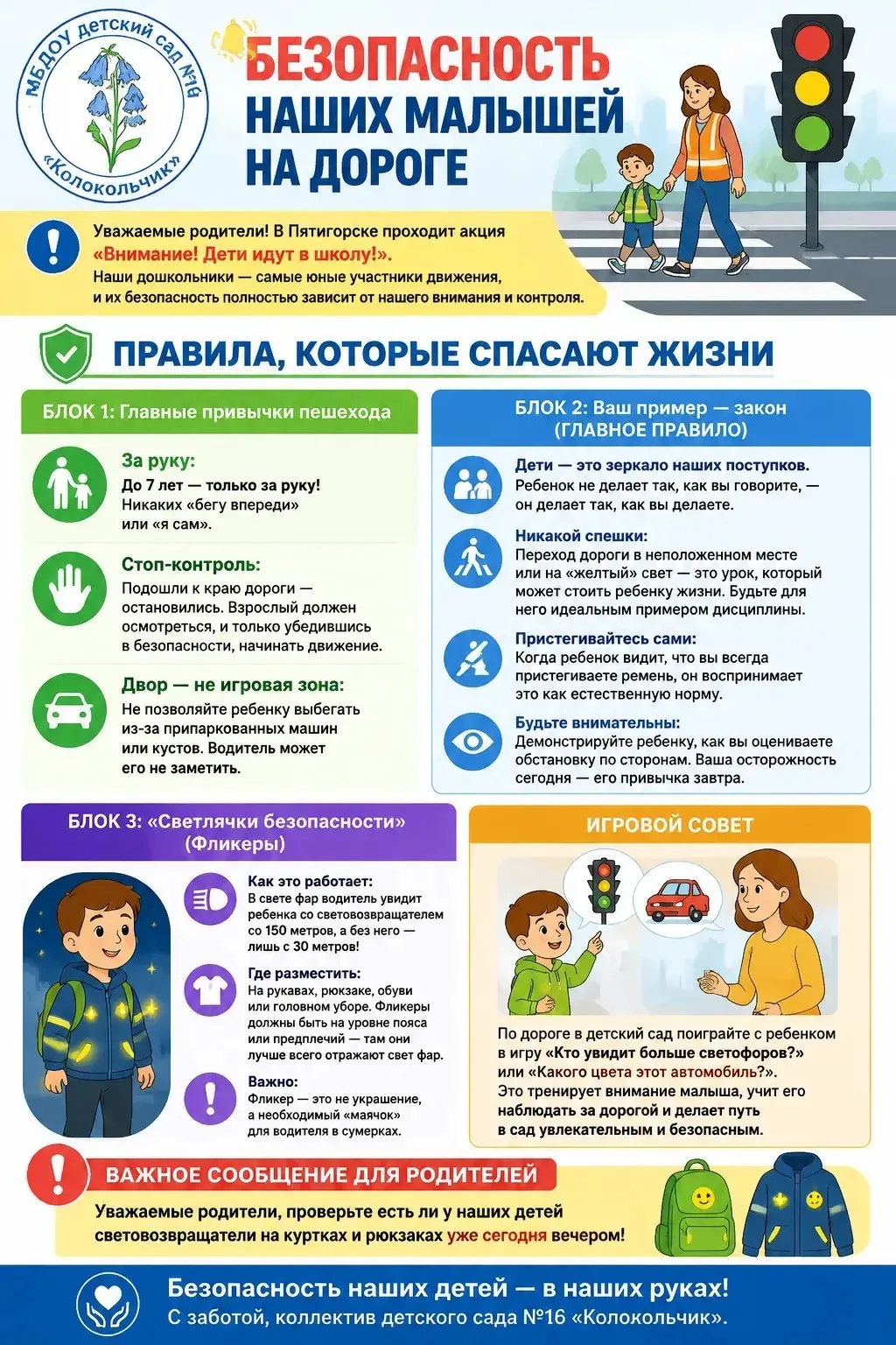 Уважаемые родители! 🚦 Безопасность детей — наш главный приоритет.