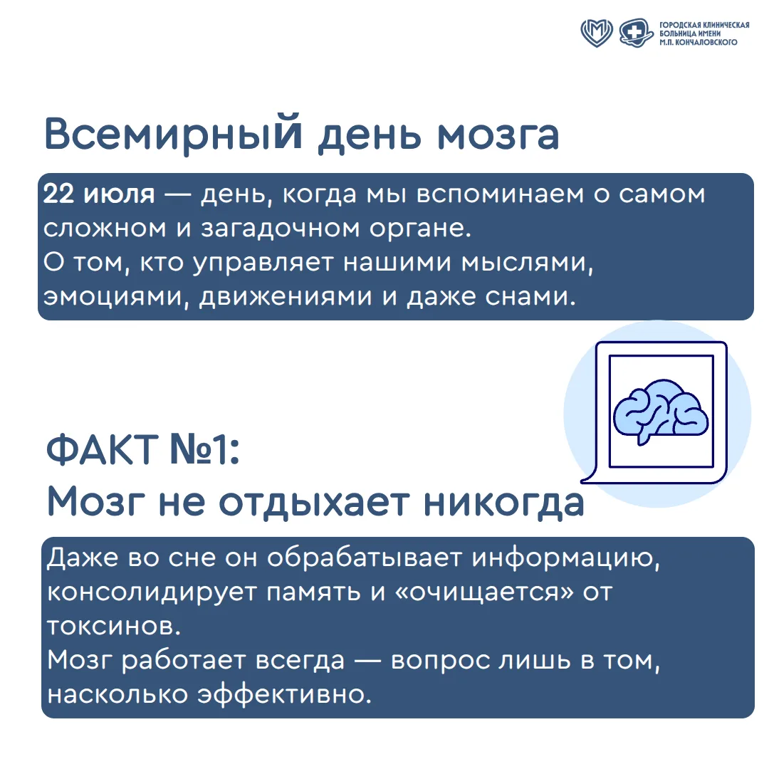 Ваш мозг — не просто серое вещество. Это целая вселенная внутри вас

 🧠 22 июля — Всемирный день мо