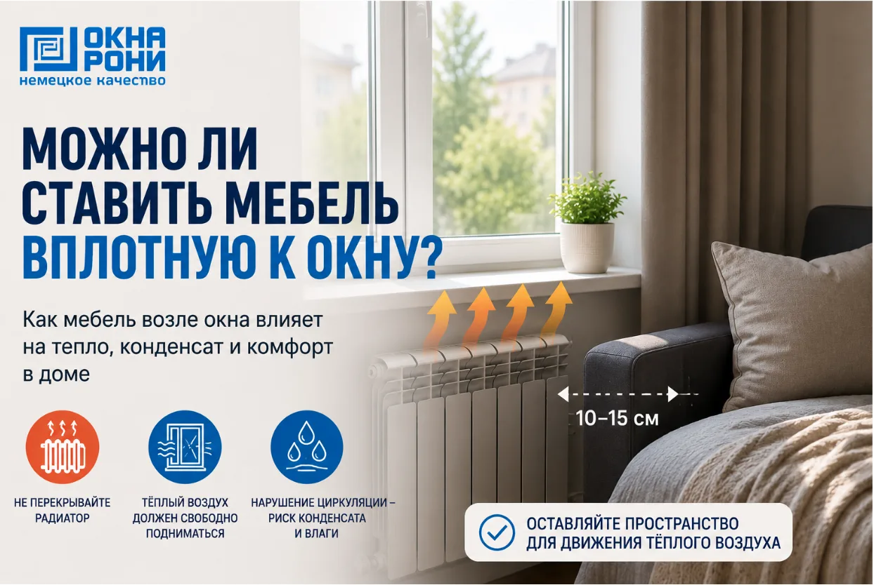 🪟 Поставили диван или стол вплотную к окну?