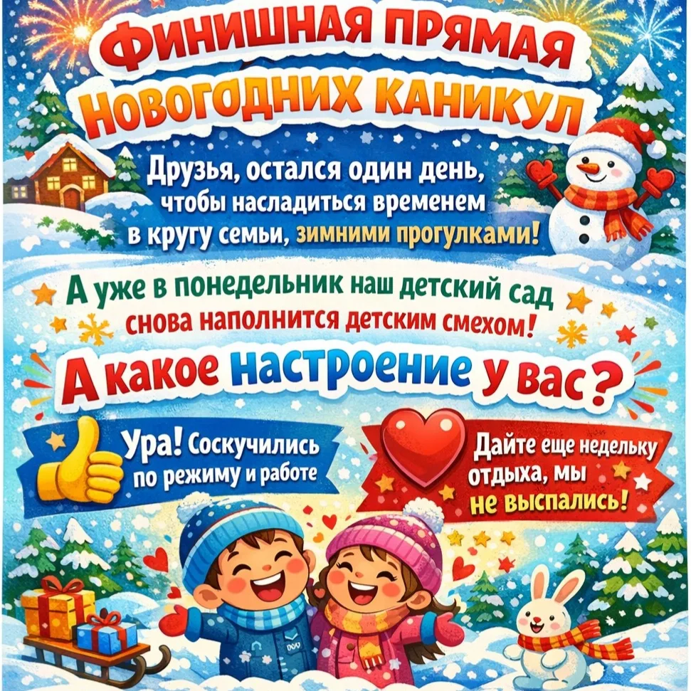 🏁Финишная прямая каникул! ❄️