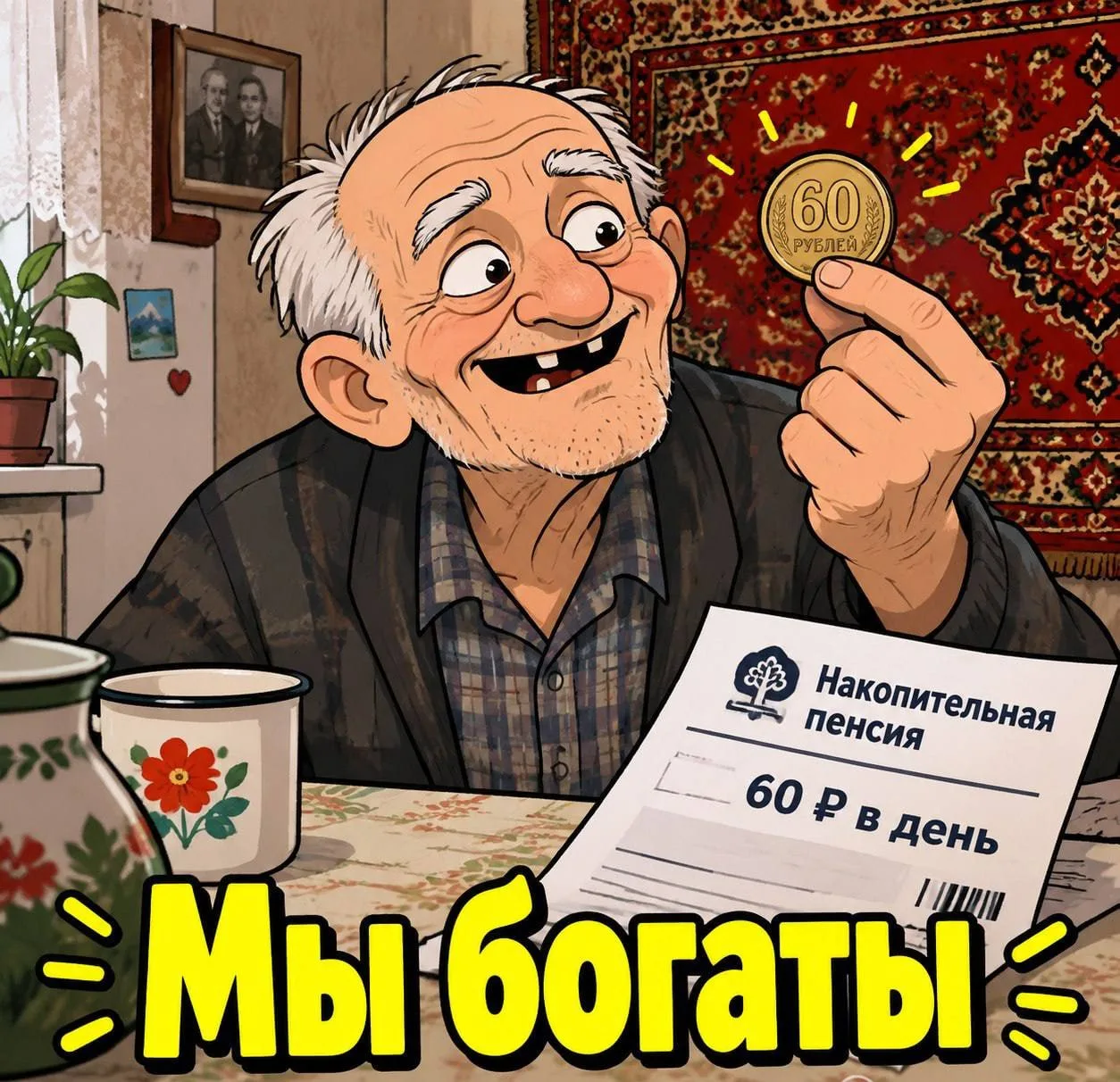 💰60 рублей составит средняя накопительная пенсия россиян в 2027 году