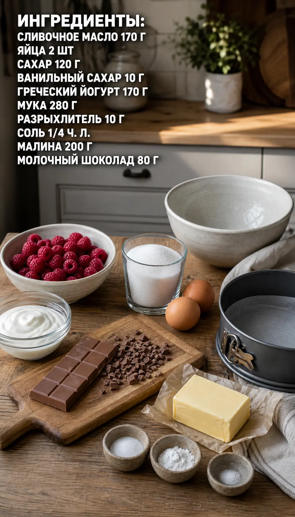 Малиново-шоколадный пирог