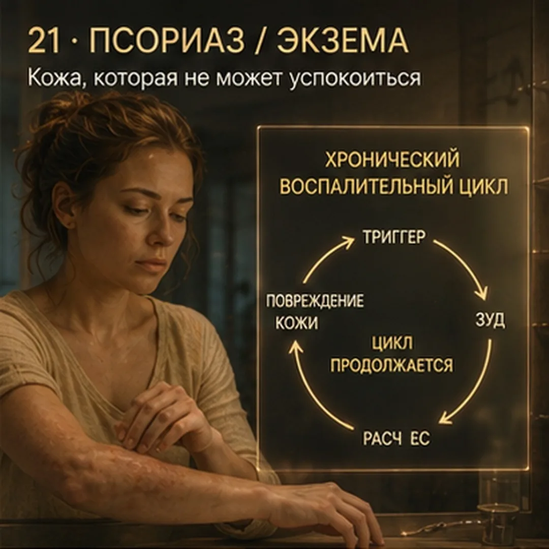 Экзема проходит сама. Псориаз — нет. Кожа одна, поломка разная.