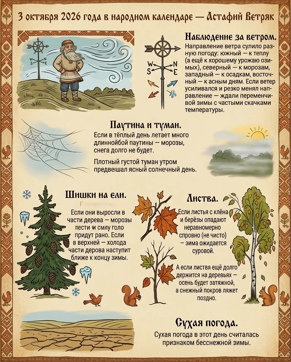 ПРИМЕТЫ СЕГОДНЯШНЕГО ДНЯ 3 октября