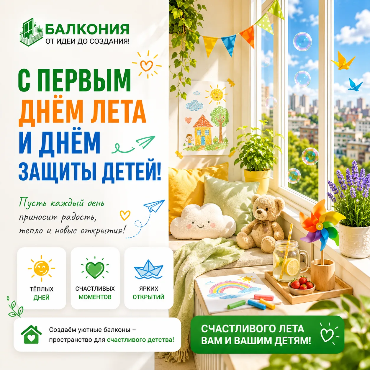 🎈 С Днём защиты детей!

Детство — это радость, безопасность и маленькие мечты, которые начинаются д