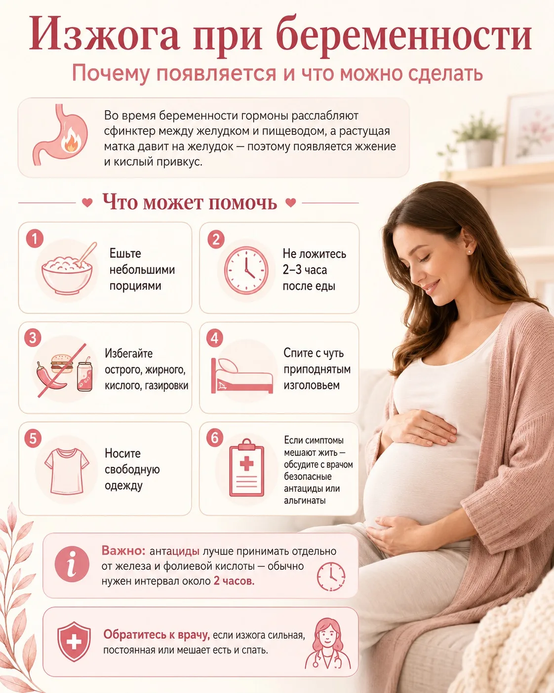 Прикрепляю вам памятку как помочь себе при изжоге ❤️

Если изжога сильная и мешает жить — не терпим 