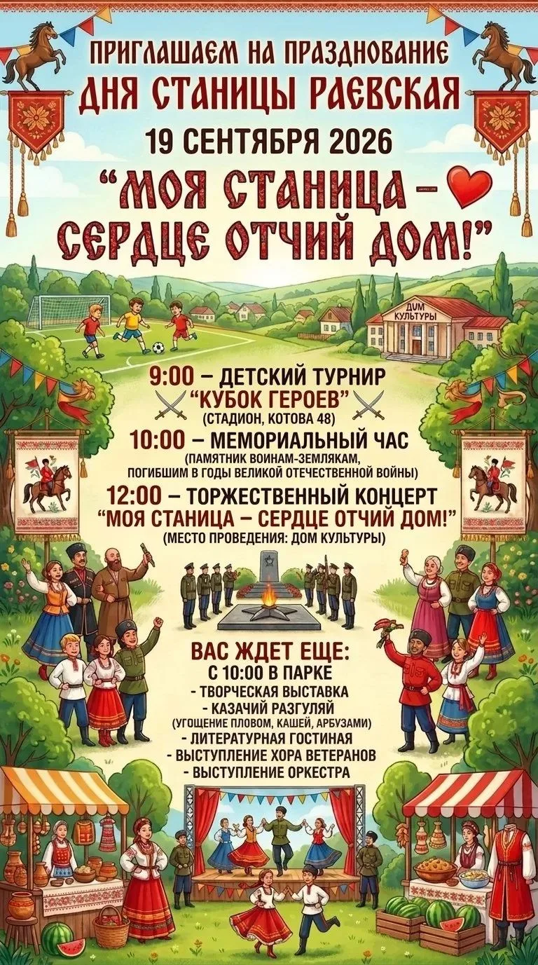 19 сентября — День освобождения станицы Раевская! 🎖️