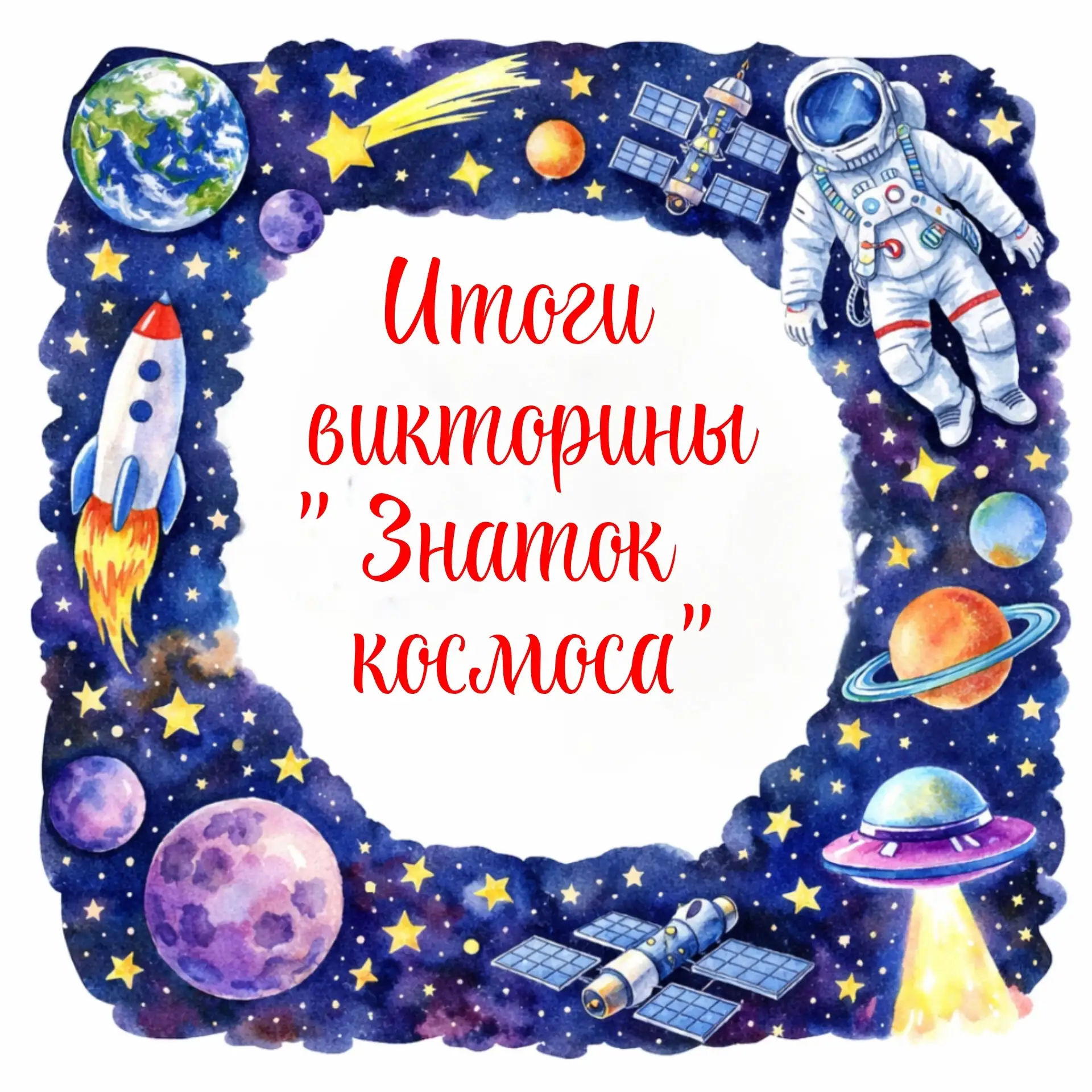 В течение недели младшие школьники отвечали на вопросы викторины " Знаток космоса".