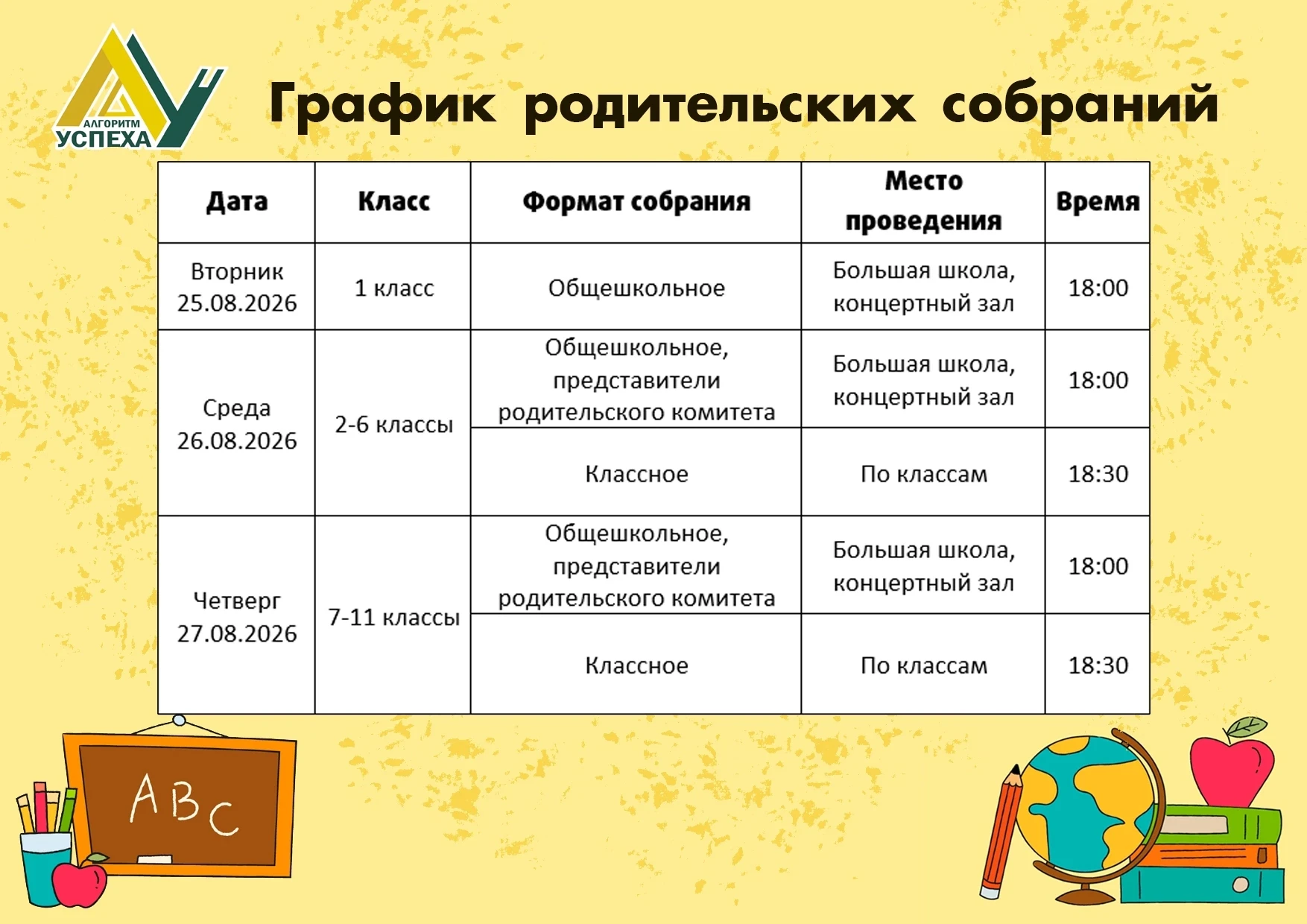📚 Родительские собрания в Алгоритме Успеха