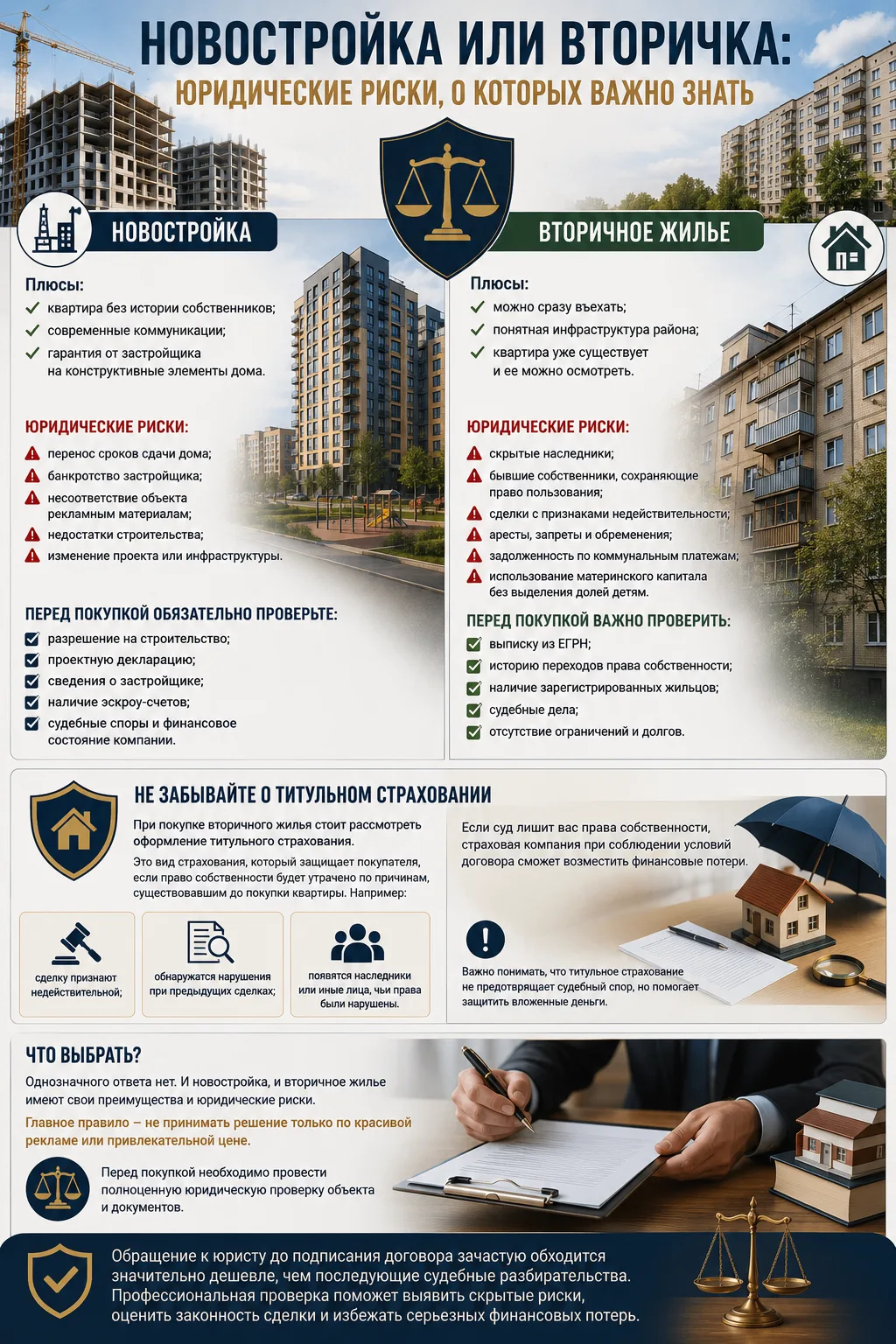 🏠 Новостройка или вторичка: юридические риски, о которых важно знать
