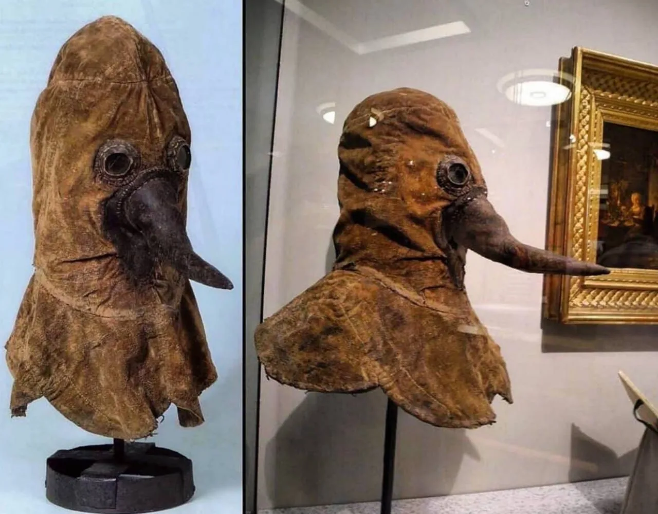 ОТВЕТ!

🧙‍♀ МАСКА ЧУМНОГО ДОКТОРА 

🗿 Маска чумного доктора — это элемент защитного костюма, котор