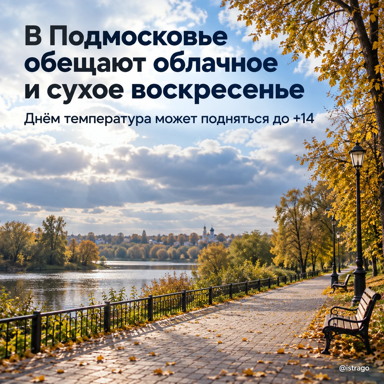 В Подмосковье обещают сухое воскресенье 🌤