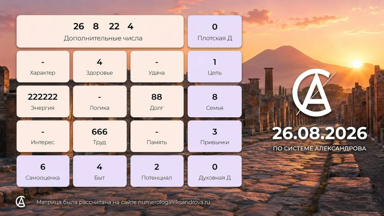 Прогноз на 26 августа 2026