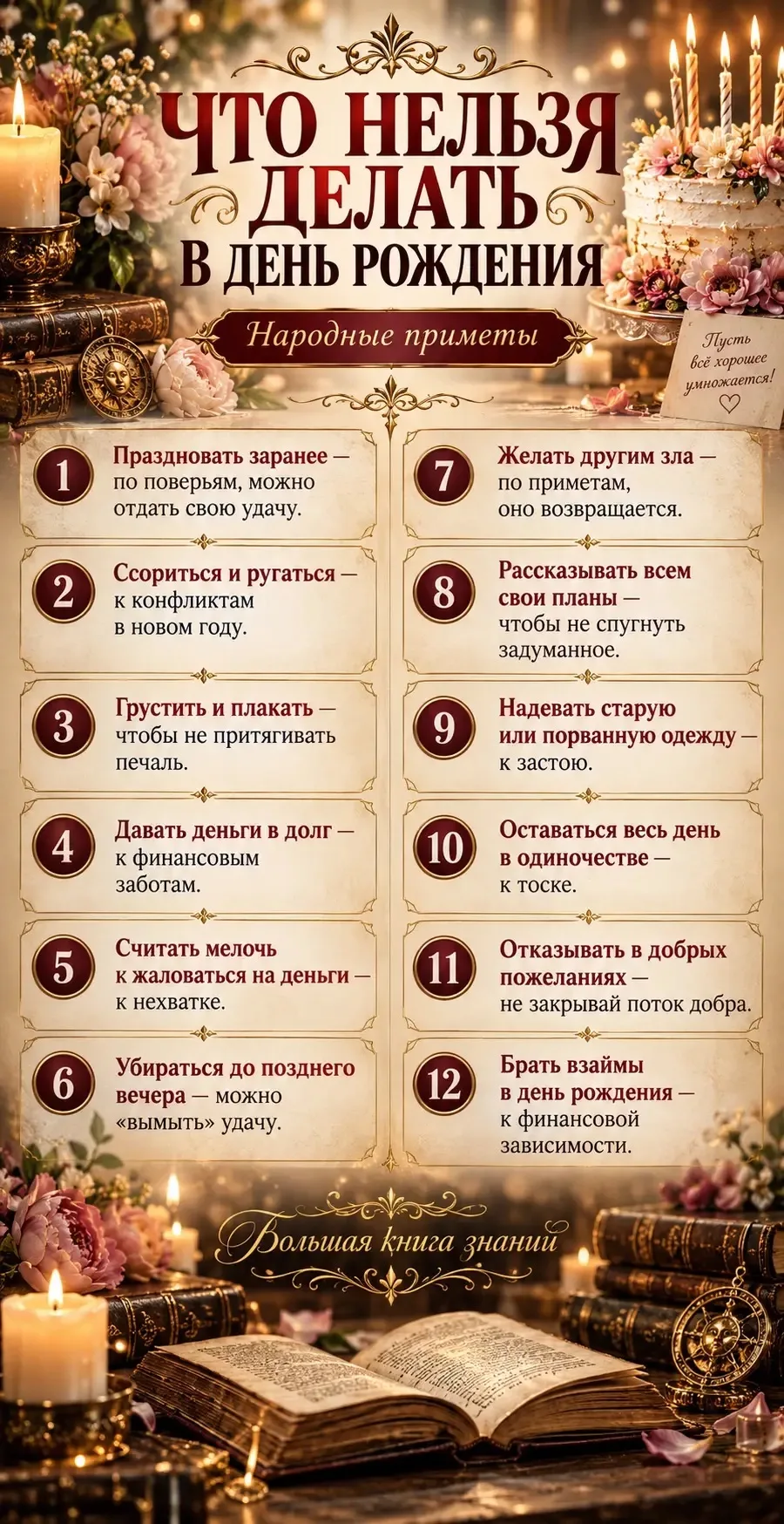Что нельзя делать на свой День Рождения ❌