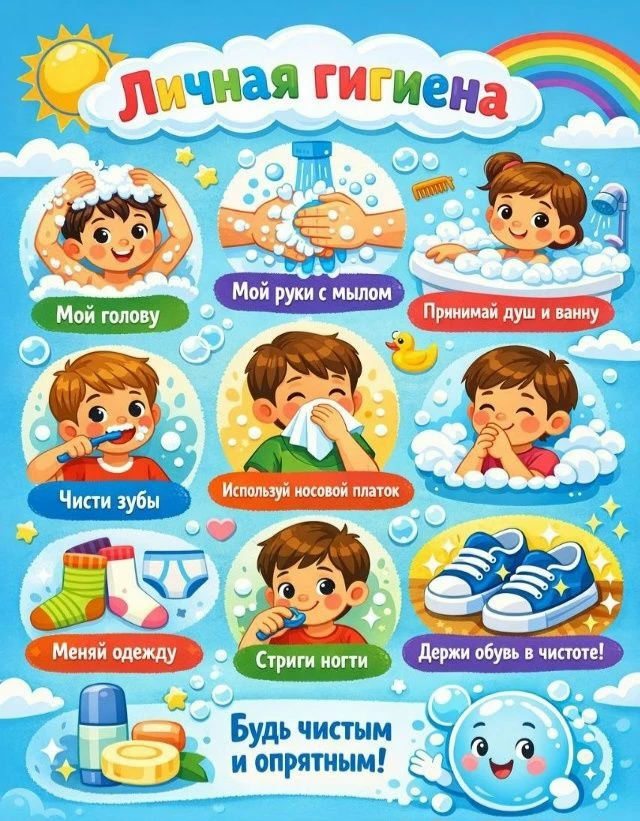 🧼 Правила личной гигиены дошкольника.
