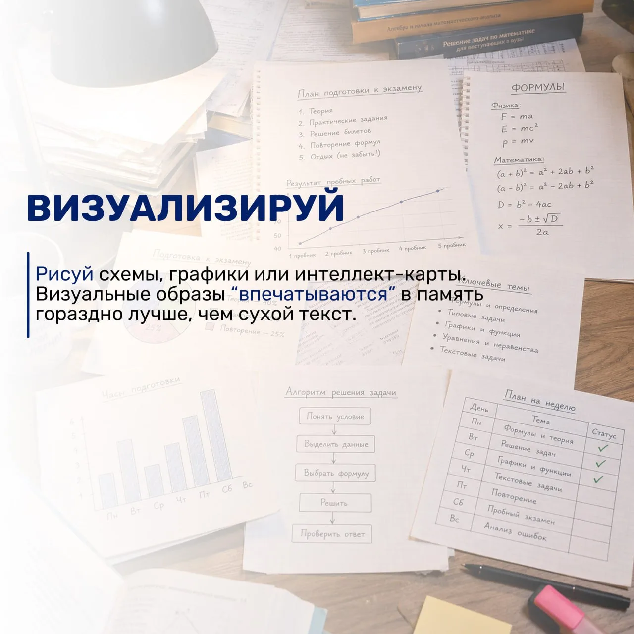 🤔 Как подготовиться к экзаменам и ничего не упустить?

Подготовка будет гораздо эффективнее, если н