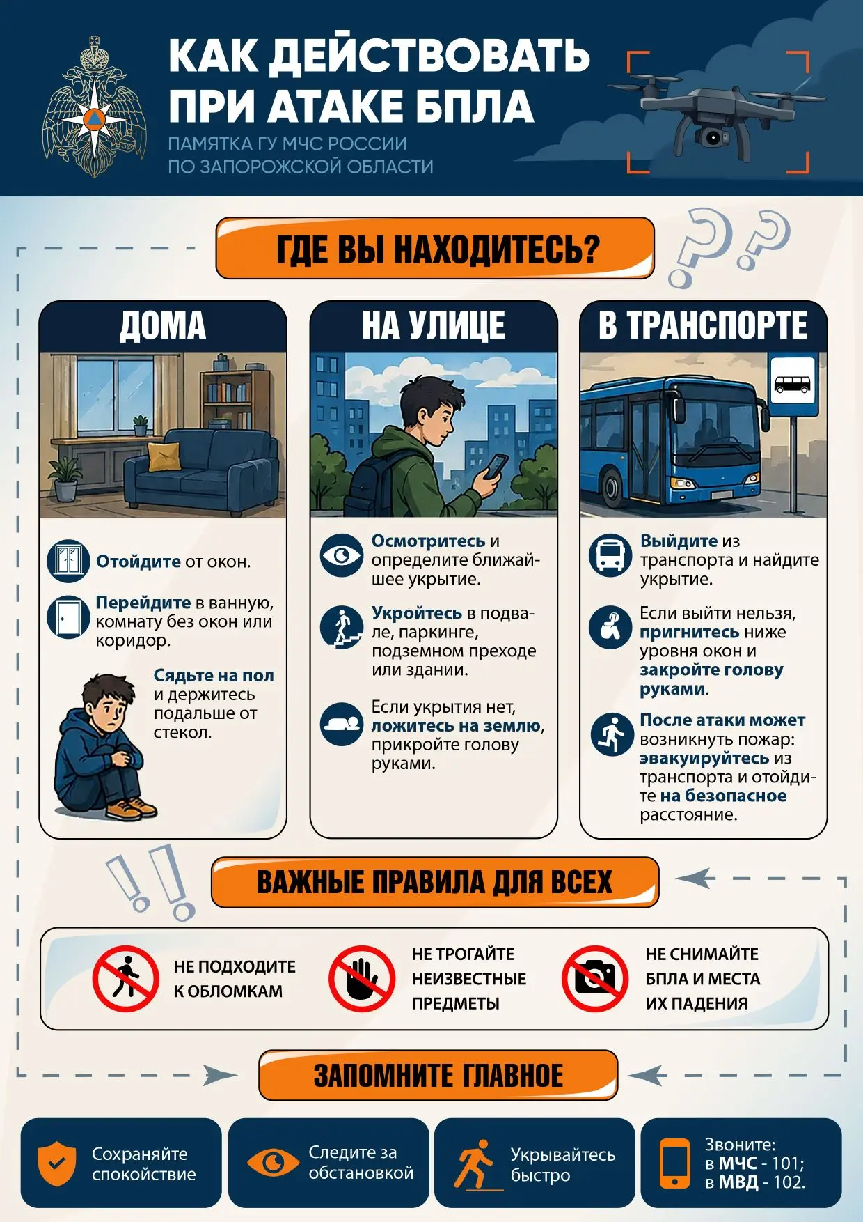 ❗Как действовать при атаке БПЛА