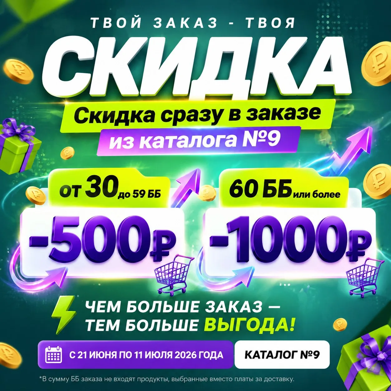 🔥 Горячая новость для партнёров Орифлэйм! 🔥  
🎁 Скидки 500 ₽ и 1000 ₽ — всем партнёрам!  
📅 Толь