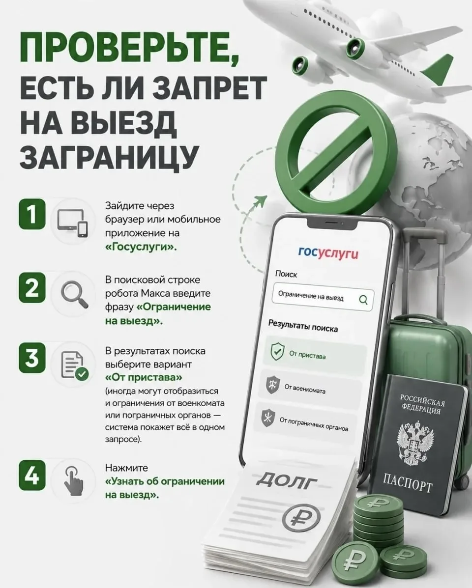 ✅ ПРОВЕРЬТЕ, ЕСТЬ ЛИ ЗАПРЕТ НА ВЫЕЗД ЗАГРАНИЦУ
