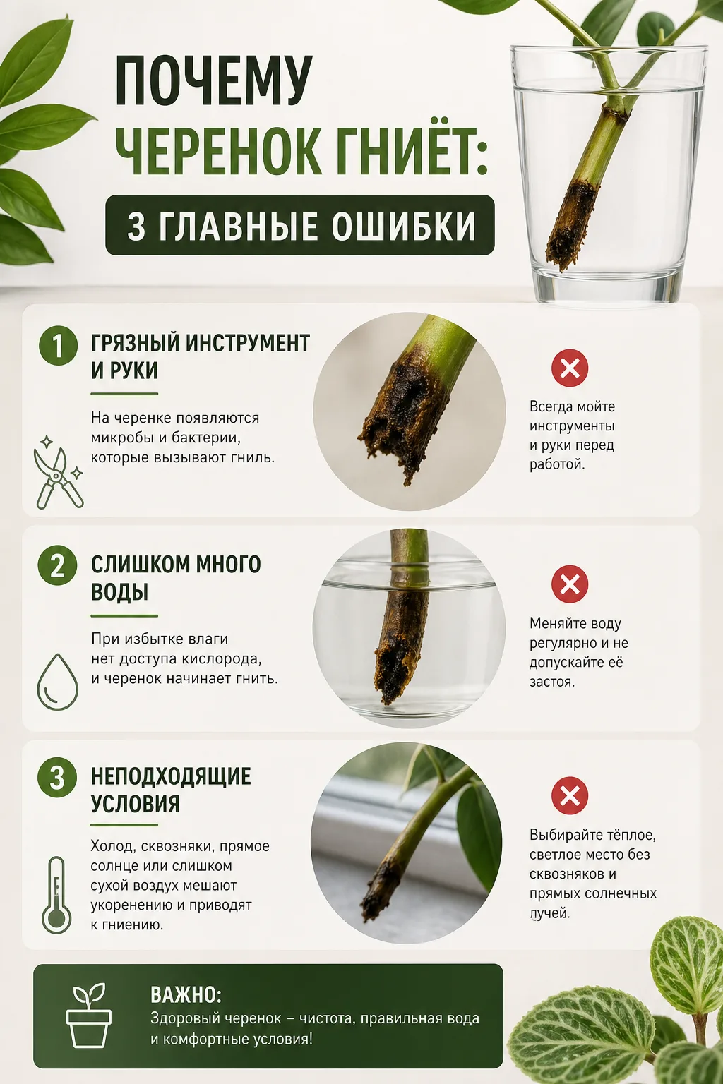 ПОЧЕМУ ЧЕРEНОК ГНИЁТ: 3 ГЛАВНЫЕ ОШИБКИ

ВЫ ПОСТАВИЛИ ЧЕРEНОК, А ОН ПОТЕМНЕЛ И СТАЛ МЯГКИМ — ПОЧЕМУ?
