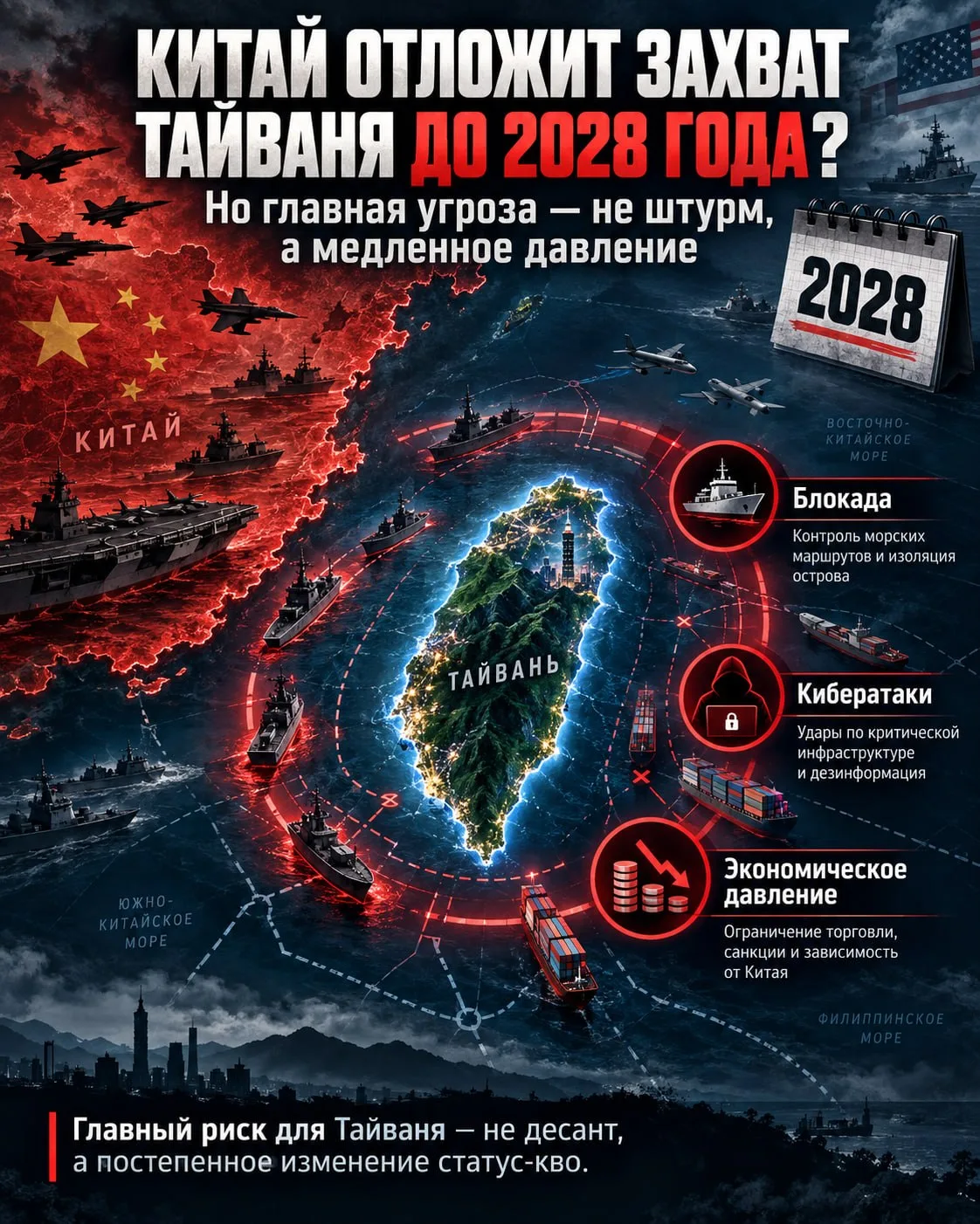 Китай отложит захват Тайваня до 2028 года — Reuters