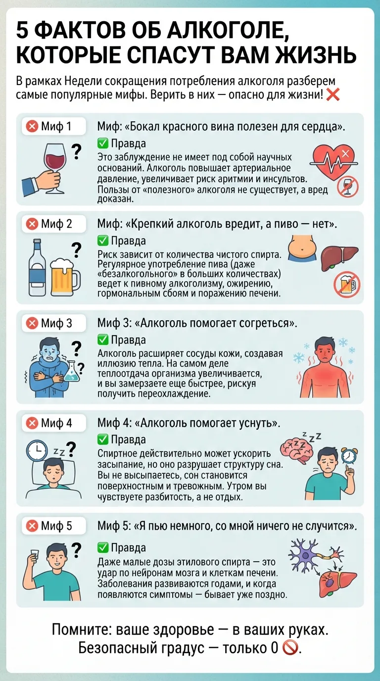 5 фактов об алкоголе, которые спасут вам жизнь☝️
