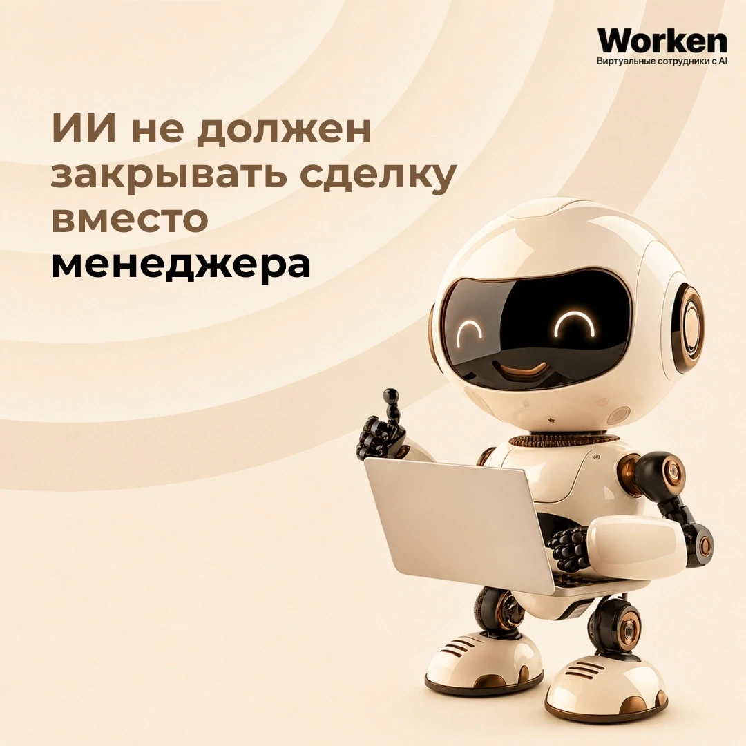 ИИ не должен закрывать сделку вместо менеджера 
 
И не надо от него этого ждать. 
 
У ИИ другая норм