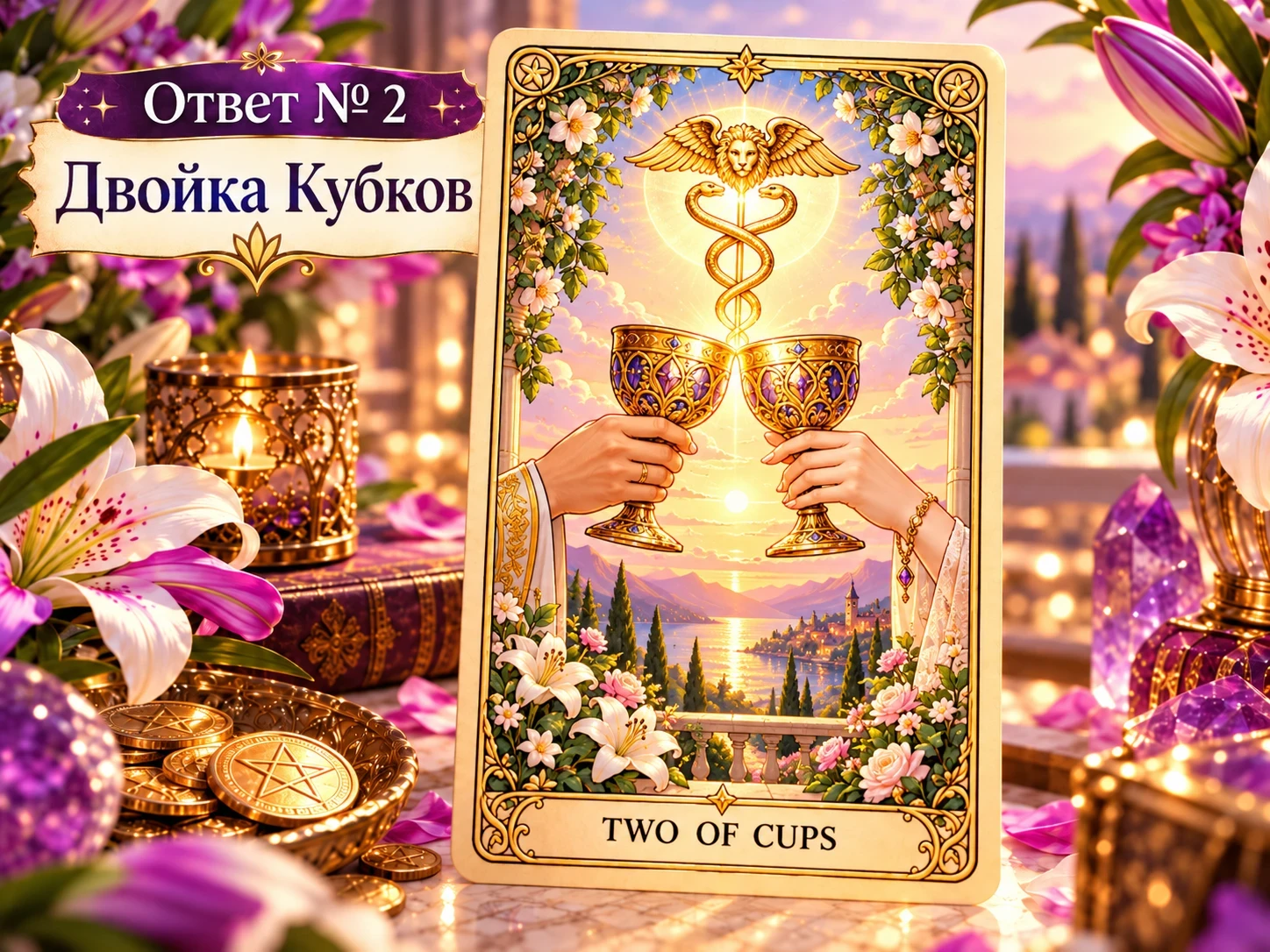 ❤️ Карта № 2. Двойка Кубков