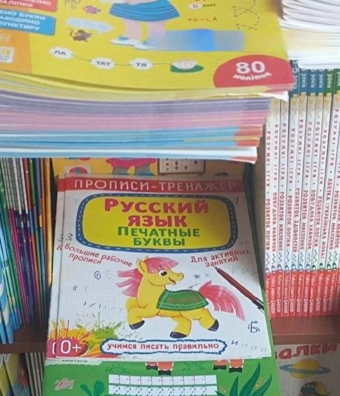 В книжном магазине «Книголенд» на бульваре Юрьева в Харькове продаются учебники русског...