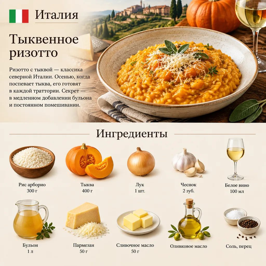 Италия: Тыквенное ризотто