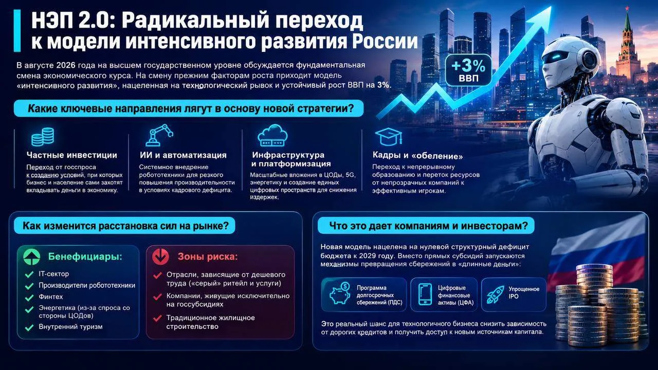 📈 НЭП 2.0: Радикальный переход к модели интенсивного развития России