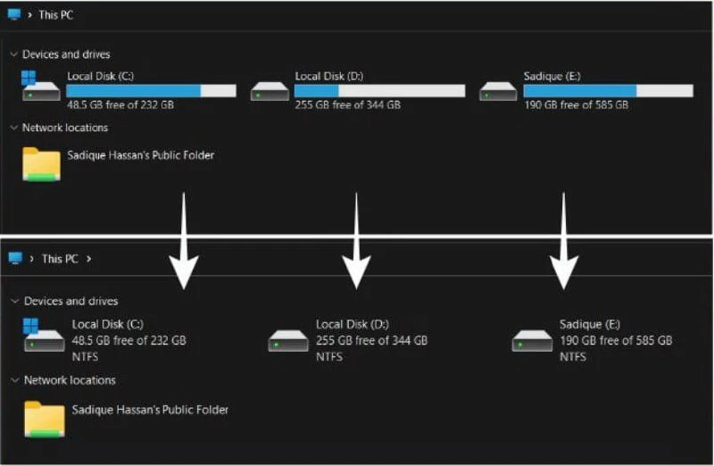 ❗️Как удалить полоску индикатора места на диске в Windows 11