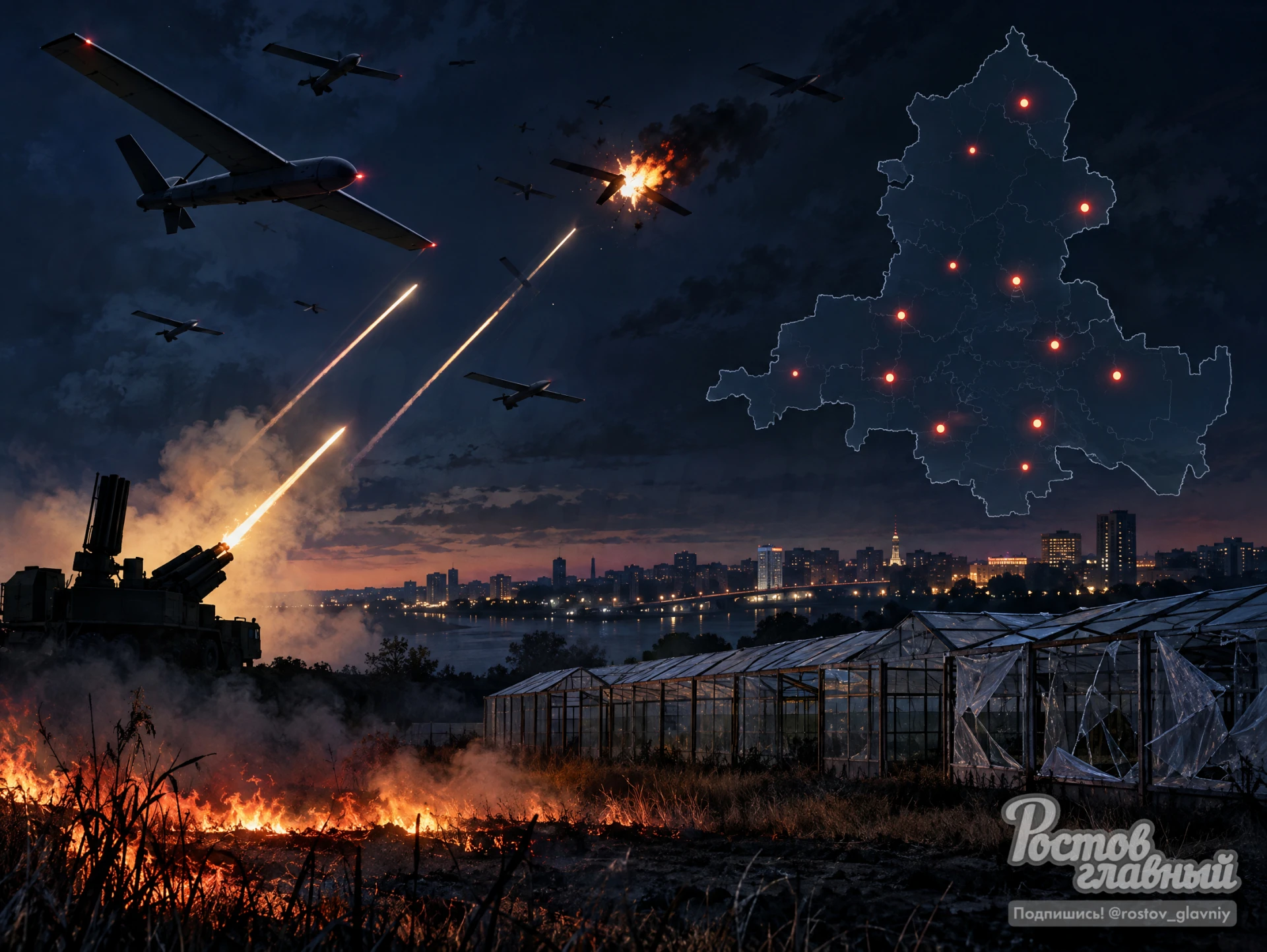 🚀 За ночь ПВО сбила 559 БПЛА, из них 100+ уничтожили этой ночью в Ростове, Каменске и ...